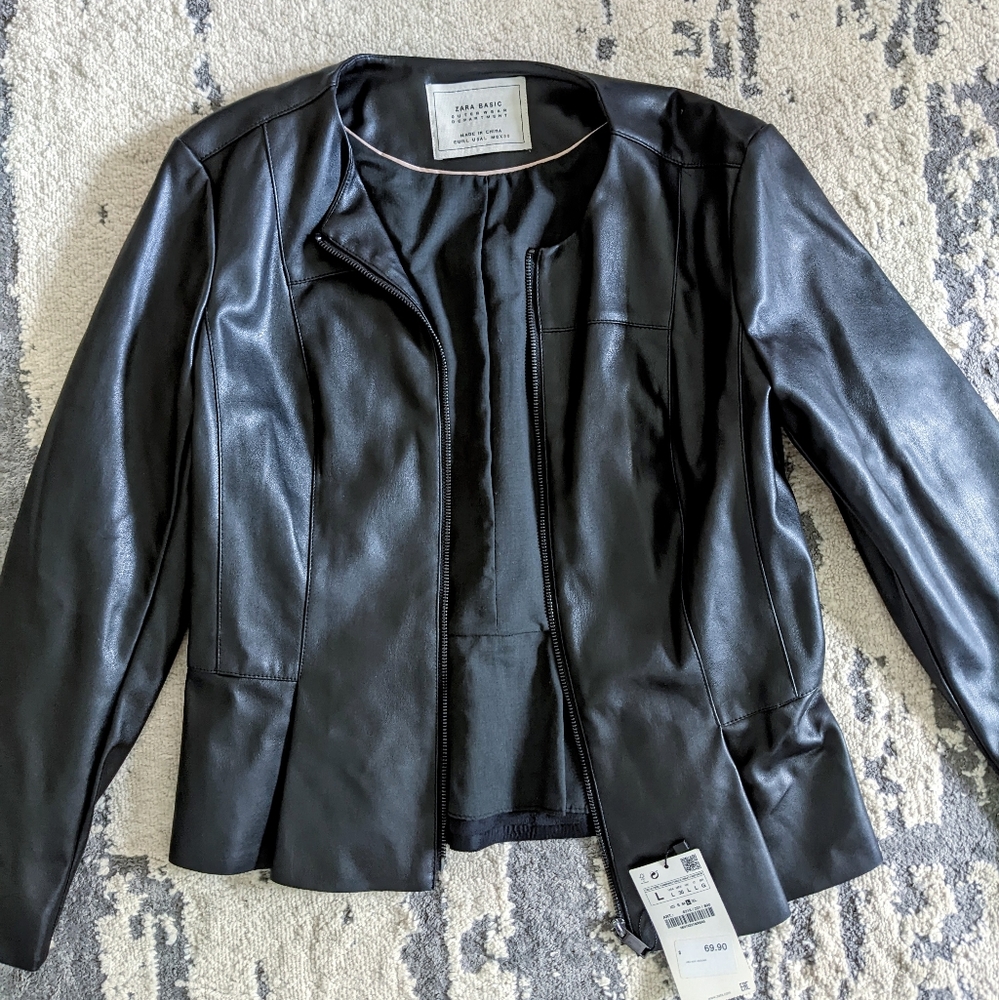 Zara Basic faux leather jacket
